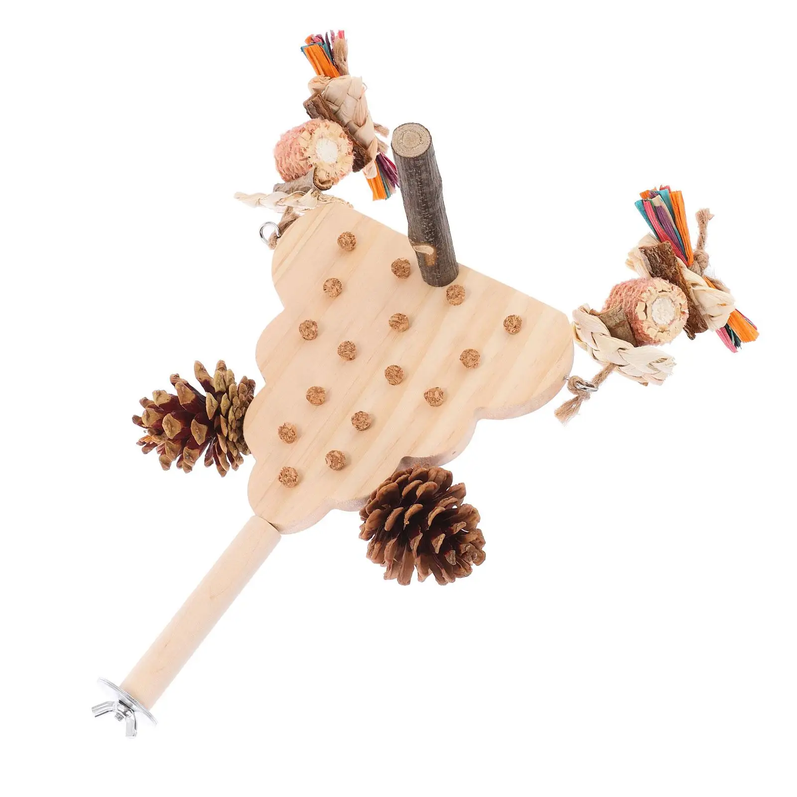 

Bird Beak Grinding Toys Perch Platform Wood Combination Parakeet Wooden Exercise