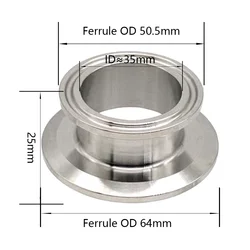 YQBS 2 Inch × 1.5 Inch Sanitary Fitting End Cap  Tri Clamp Ferrul Reducer Stainless Steel 304 Sanitary Concentric  Clover