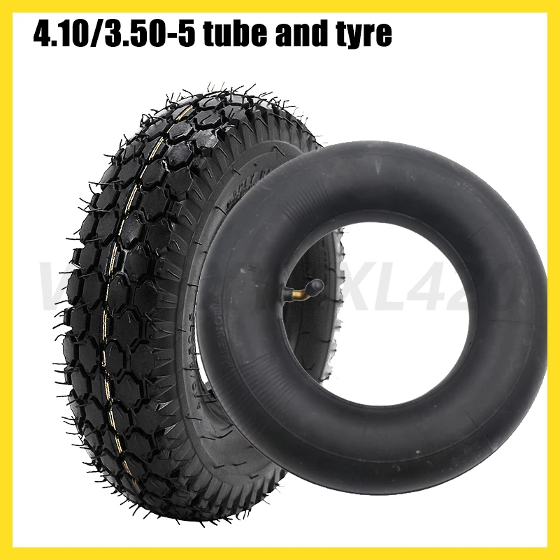 

4.10/3.50-5 Inner Tube Outer Tires 4.00-5 Inner Outer Tires Suitable for 12 Inch Walking Elderly Scooters, Hand Carts, Tires