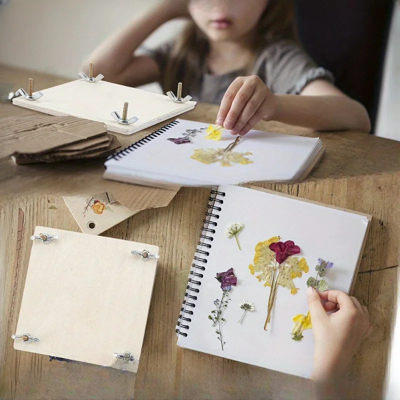 1 Set Wooden Flower Press Kit Preserve Botanical Specimens Leaves Flowers with Ease DIY Craft Tool Nature Enthusiasts Hardware