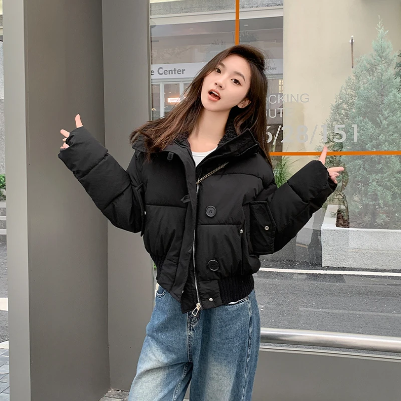 Thicker Parkas Women Outwear Winter Coldproof Bread Coats Turn-down Collar Chic All-match Streetwear Vintage Ulzzang Creativity