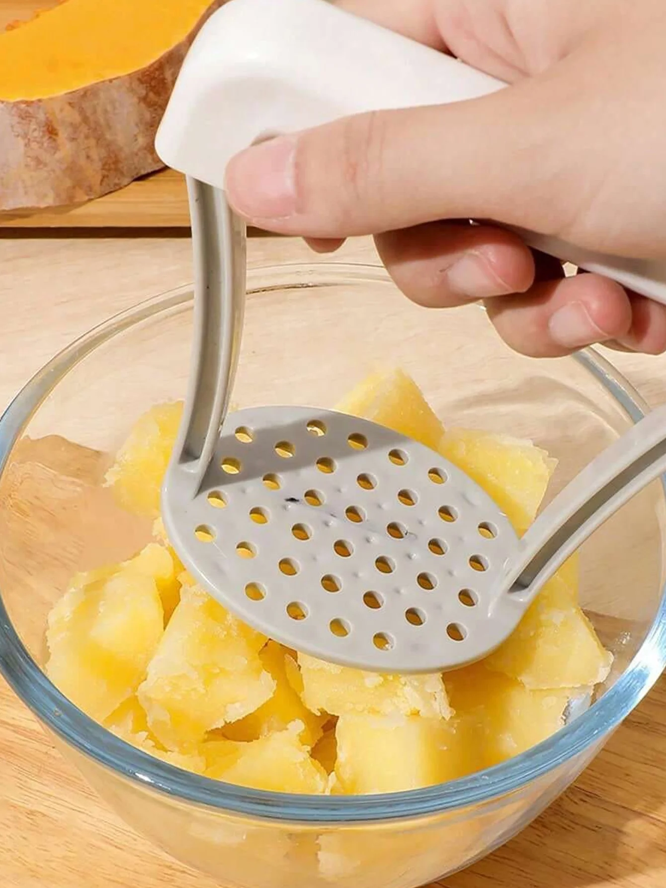 1Pc Manual Potato Masher, Potato Crusher, Durable Pp Manual Mash Tool, Kitchen Vegetable Fruit Crushing Tool, Essential Kitchen