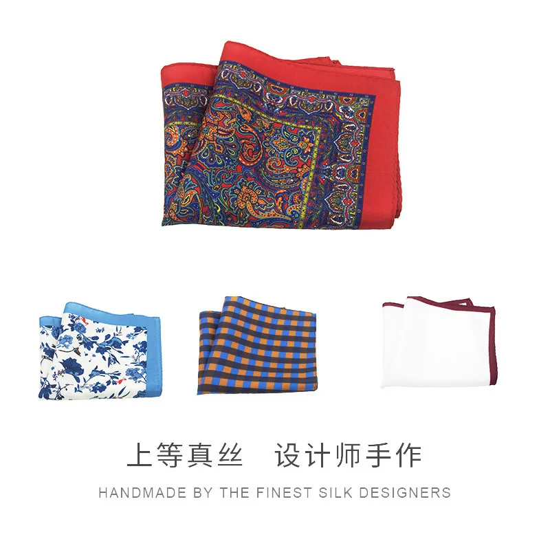 30*30 CM 100% setoso uomo fazzoletto britannico con motivi in filo tinto fazzoletto quadrato da sposa abito da lavoro tasca camicia sciarpe sciarpa