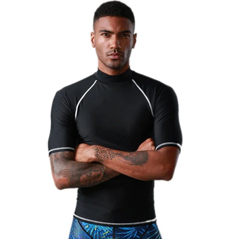 SBART-Surf Wetsuit for Men, Short Sleeve T-Shirt for Swimming, Wet Suit, Diving Suit, Swim Shirt, Surfing Swimsuit