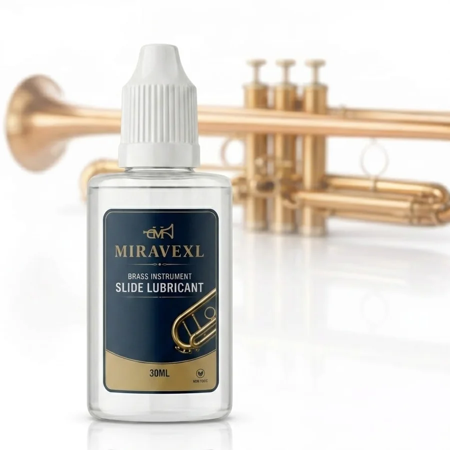 Aceite para Válvulas de Instrumentos de Viento de Latón 30ml, Lubricante de Acción Rápida para Trompeta/Corneta/Trompa/Tuba, Juego Suave, Bajo Olor, Protección Antioxidante