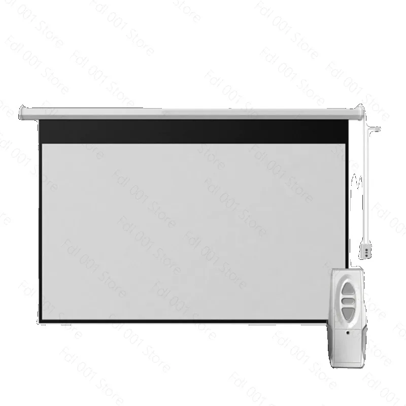 Household Electric Curtain Home Theater Remote Control Automatic Lifting High Definition Projector Screen Projection