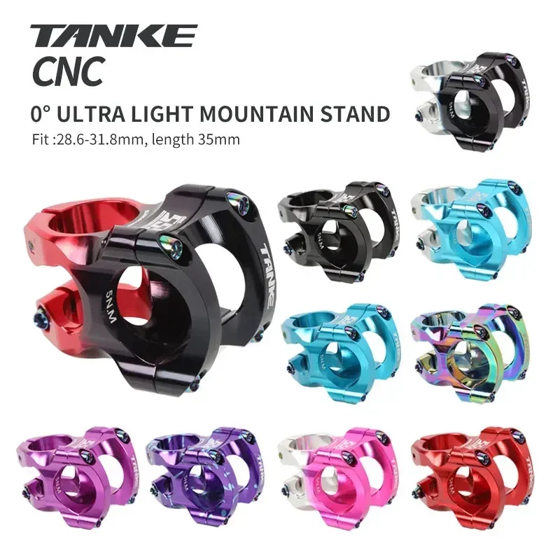 TANKE-MTB Ultralight Stem,35mm Handlebar,CNC,0 Degree Rise,Bicycle Stand,FR AM Enduro,31.8mm,28.6mm Steerer Mountain Bike Parts