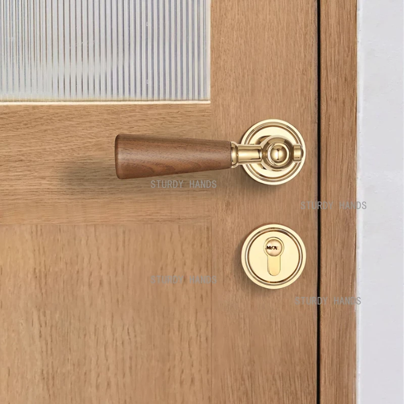 Chinese Style Zinc Alloy Silent Door Lock Bedroom Interior Door Handle Lock Security Mute Door Lock Household Hardware Supplies