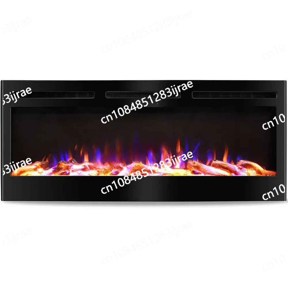 1500W Electric Fireplaces for Living Room Wood Decorative 3d Flame Indoor Recessed Wall Mounted Home Heater with Remote Control