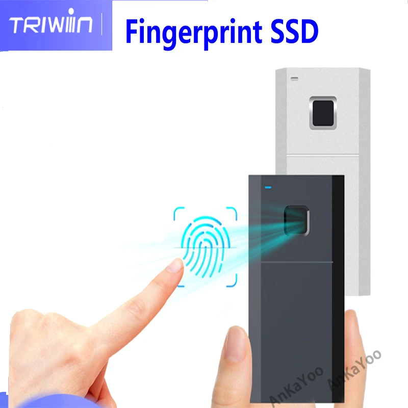 

Fingerprint Biometric External SSD Hard Drive Flash Portable Storage Device HDD for Apple & Windows Laptop | Mac | PC | iPad