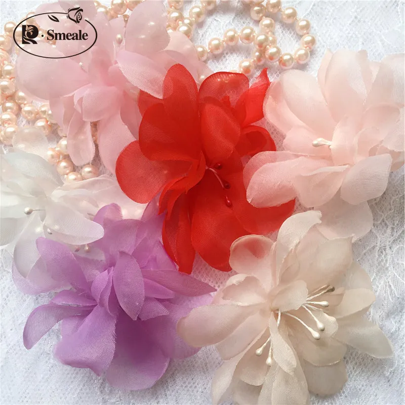 Multicolor Organza Flowers, Handmade Accessories, Bridal Clothing Headdress, RS2790