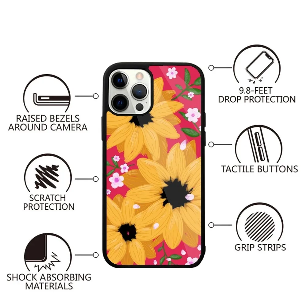 Hippie Psychedelic floral flowers Phone Case For iPhone 15,14,13,12,11,Plus,Pro,Max Mini Magsafe Magnetic Wireless Charging