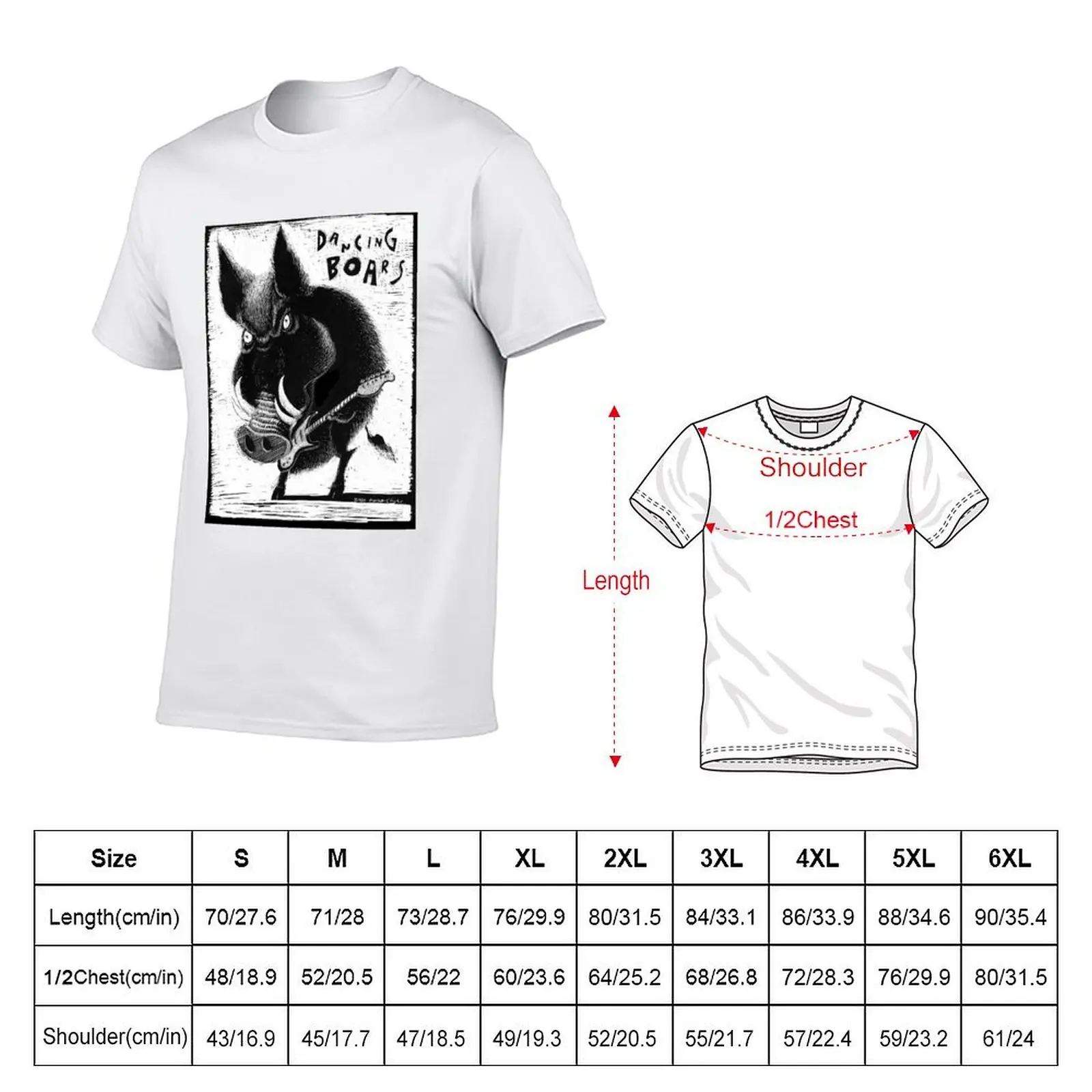 Dancing Boar T-Shirt Plus Size Loose Short Sleeve Top