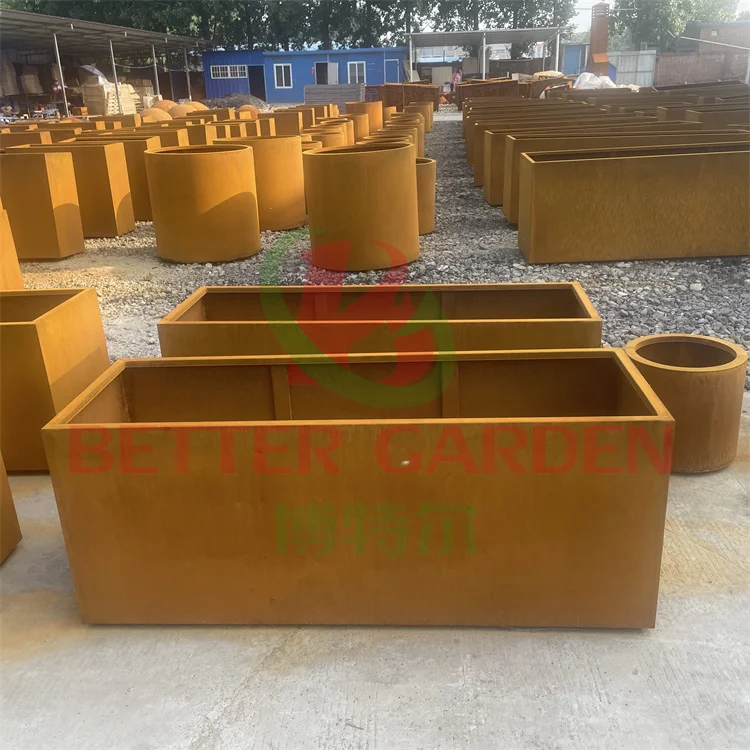

Flower Pot Stand Outdoor Overlength Use Flowerpot Large Corten Steel Planters
