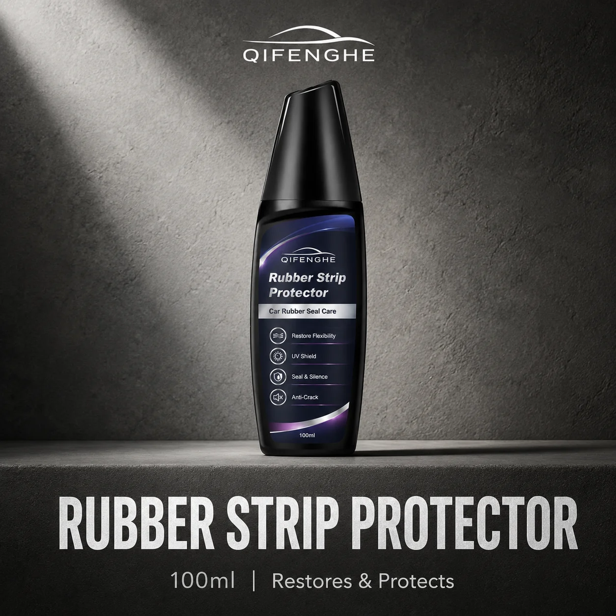 Auto Rubber Seal Restorer, Non-Greasy & Dust-Proof, Universal for Doors Windows Hood, Restore Gloss & Prevent Drying.