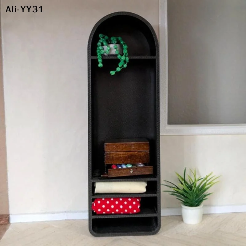 

【A3】1Pcs Home Storage Rack Scene Decor Toy 1:12 Dollhouse Miniature Arched Storage Cabinet Doll House Accessories