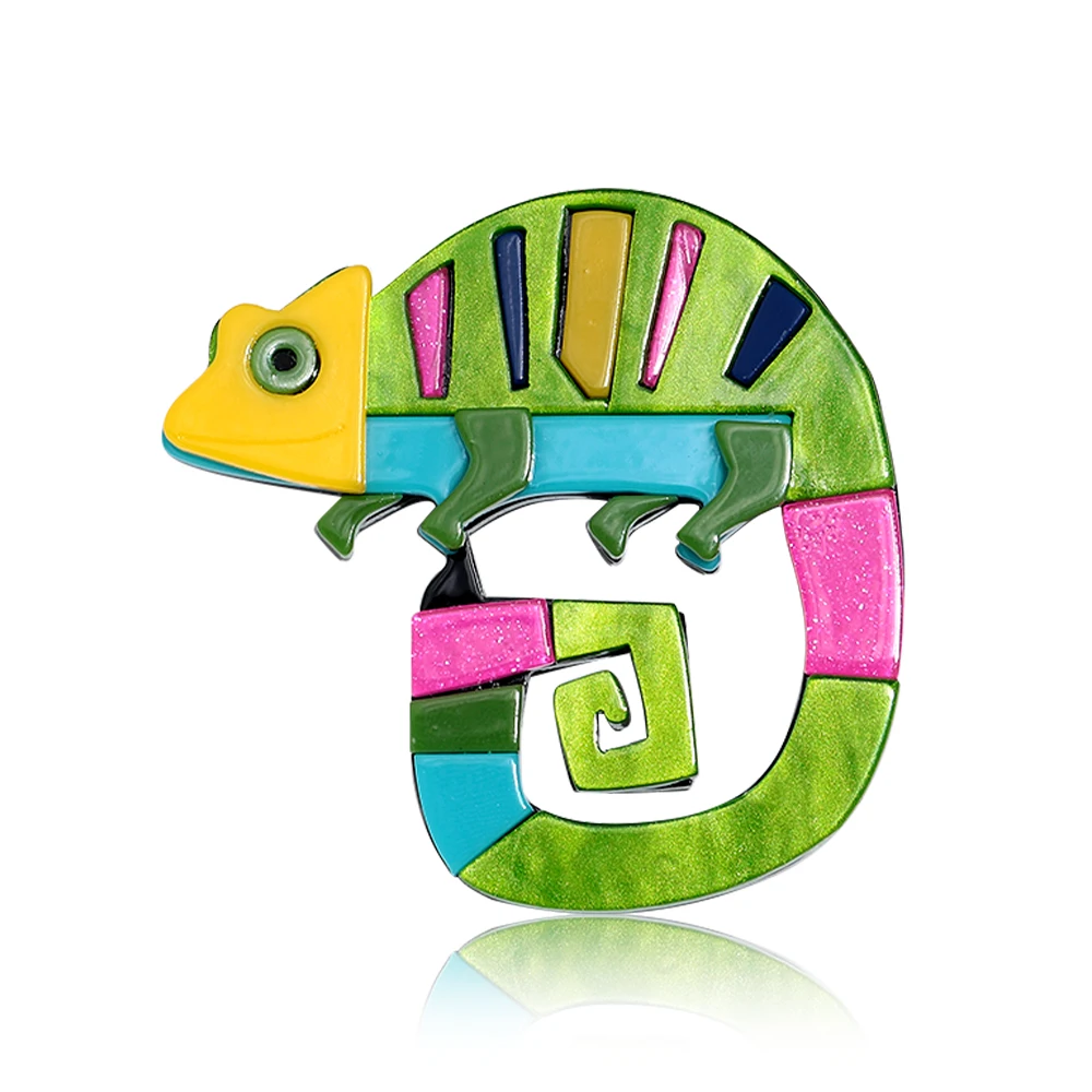 Creative Original Animal Chameleon Badge  Brooches for Women Unisex Colorful Lizard Brooch Pins Clothing Bag Accessory