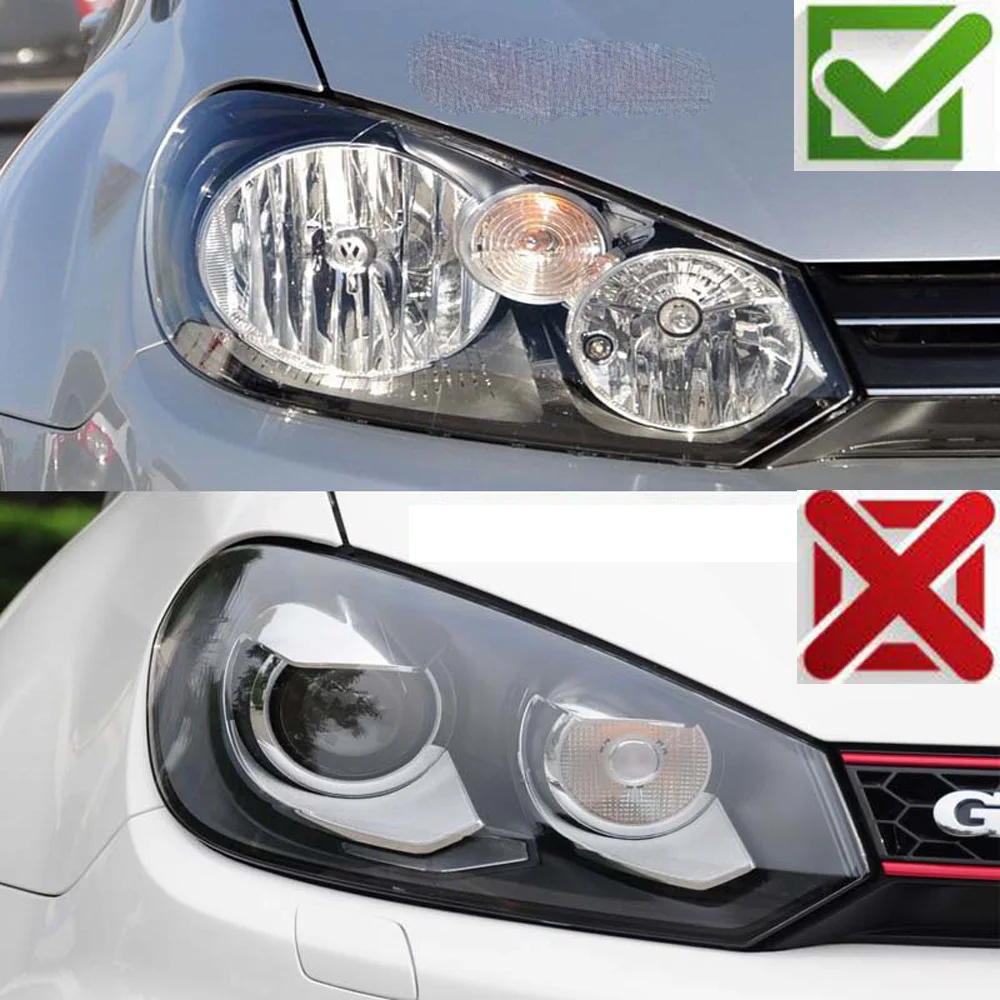 1 Pcs Car Front Headlight Lens Cover For VW Golf MK6 VI 6  2009-2013 Auto Lampshade Covers Housing Transparent