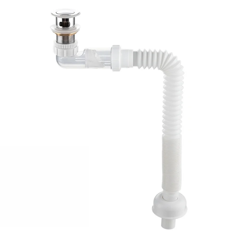 Flexible Sink Drain Fitting Kit Leak Proof with Silicone Pillow and Anti Block Spring Protection for Reliable Performance