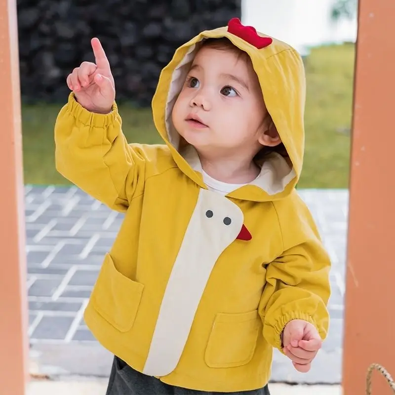 

Children's Coat Cartoon Hoodie Boys and Girls Top 2023 Spring and Autumn Clothing New Baby Fashion Trench Coat Jacket New