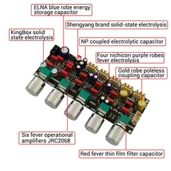 1PCS ZK-PR01 Hifi Front Tone Board Audio Stereo Subwoofer Operational Amplifier JRC2068 AMP Module Board DIY NEW