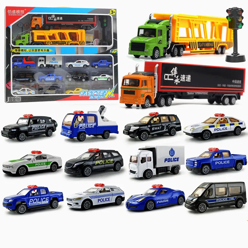 1: 55 alloy box truck transport model,Original packaging double-layer engineering car toys,children's gift toys,wholesale