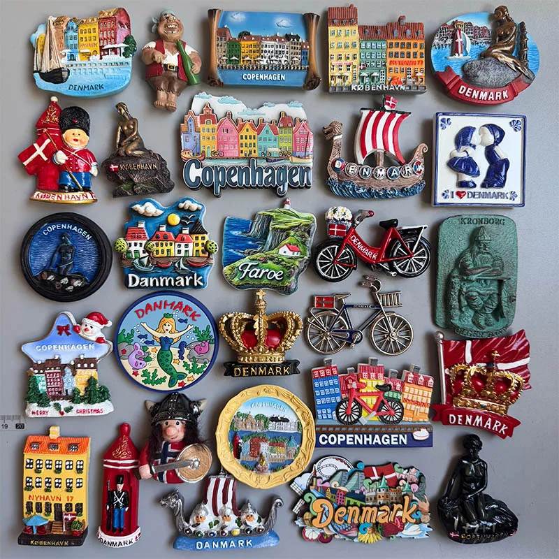 Магнит на холодильник Дания Nordic Ny Arx ‌   Новый Harbour Street Scene House Копенгаген Датский пиратский велосипедный холодильник наклейка на холодильник