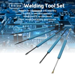 6 In 1 BGA strumenti di assistenza alla saldatura per la riparazione di PCB Kit di strumenti di dissaldatura per rilavorazione Set di assistenza al calore elettronico