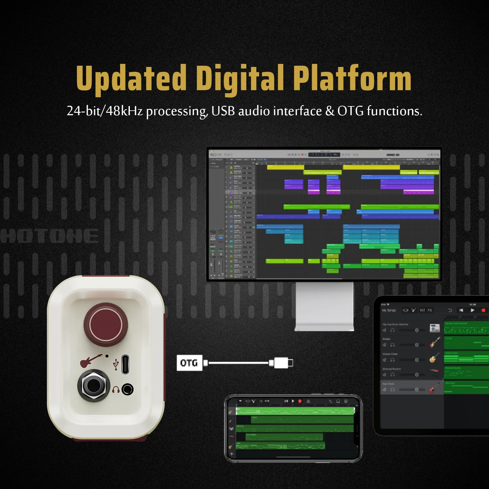 Hotone Pulze Mini AP-5 النمذجة مكبر للصوت BT المتكلم الغيتار باس خزائن الأشعة تحت الحمراء مع تطبيق جوال FX متعدد الإصدار العالمي #5