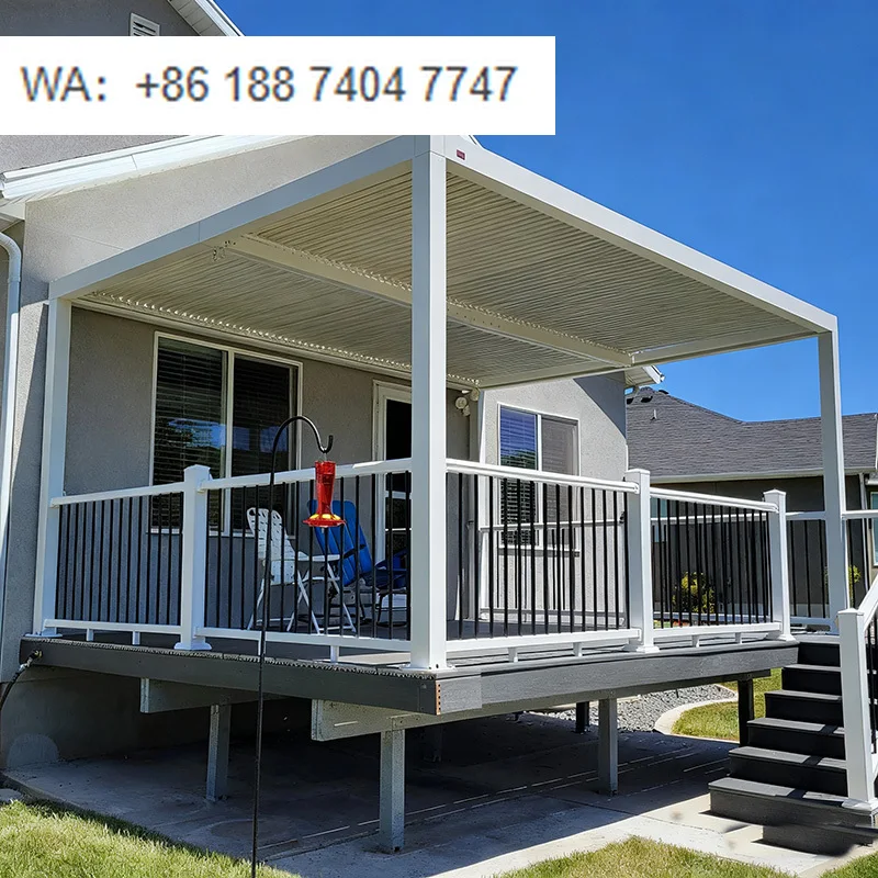 

Настраиваемая моторизованная алюминиевая пергола с автоматическим биоклиматическим управлением для балкона, патио, заднего двора, уличной кухни, с LED-подсветкой