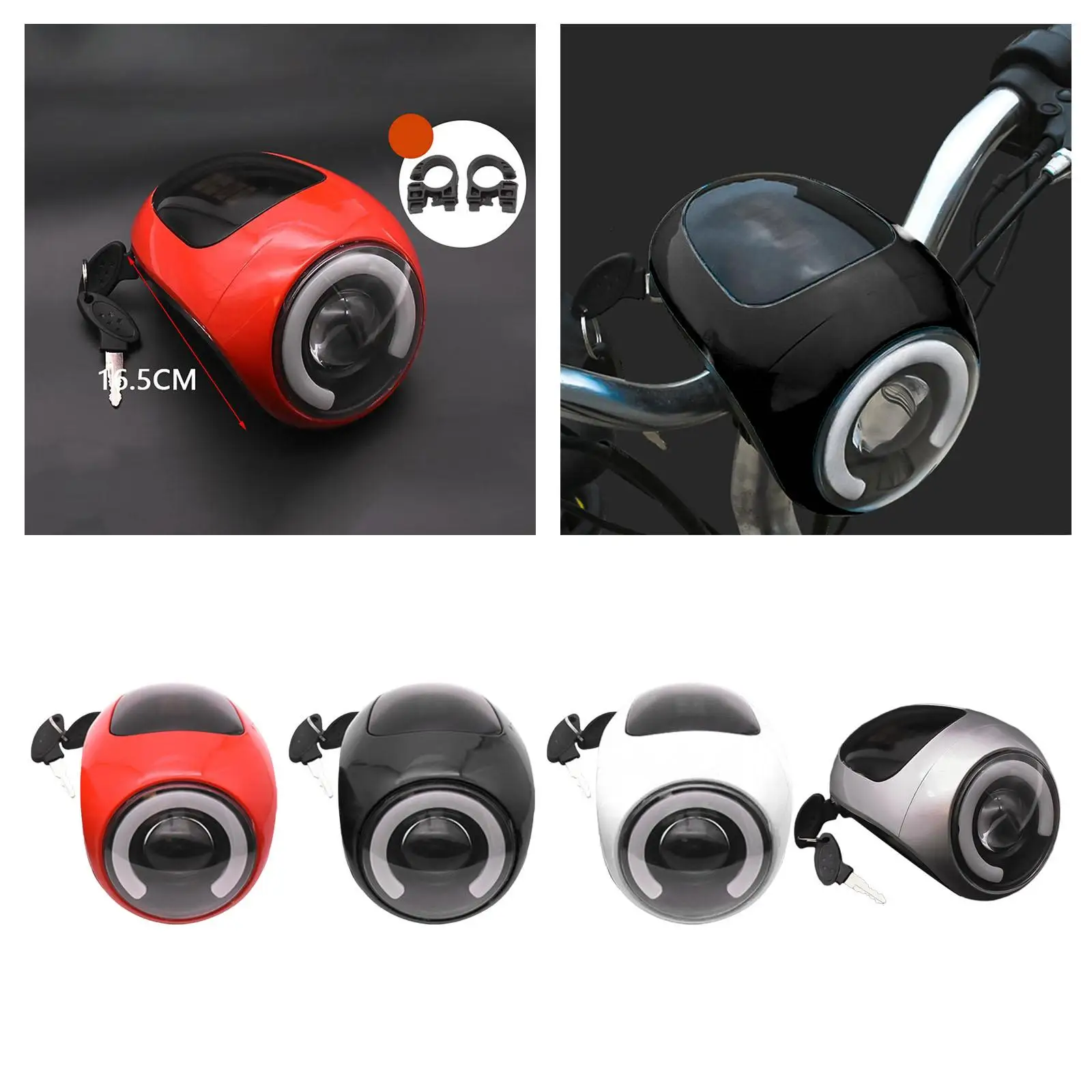 Universal Waterproof LED Bicycle Headlight Kit 48 60V Horn and Lamp for Electric Bike Engine Accessory Parts
