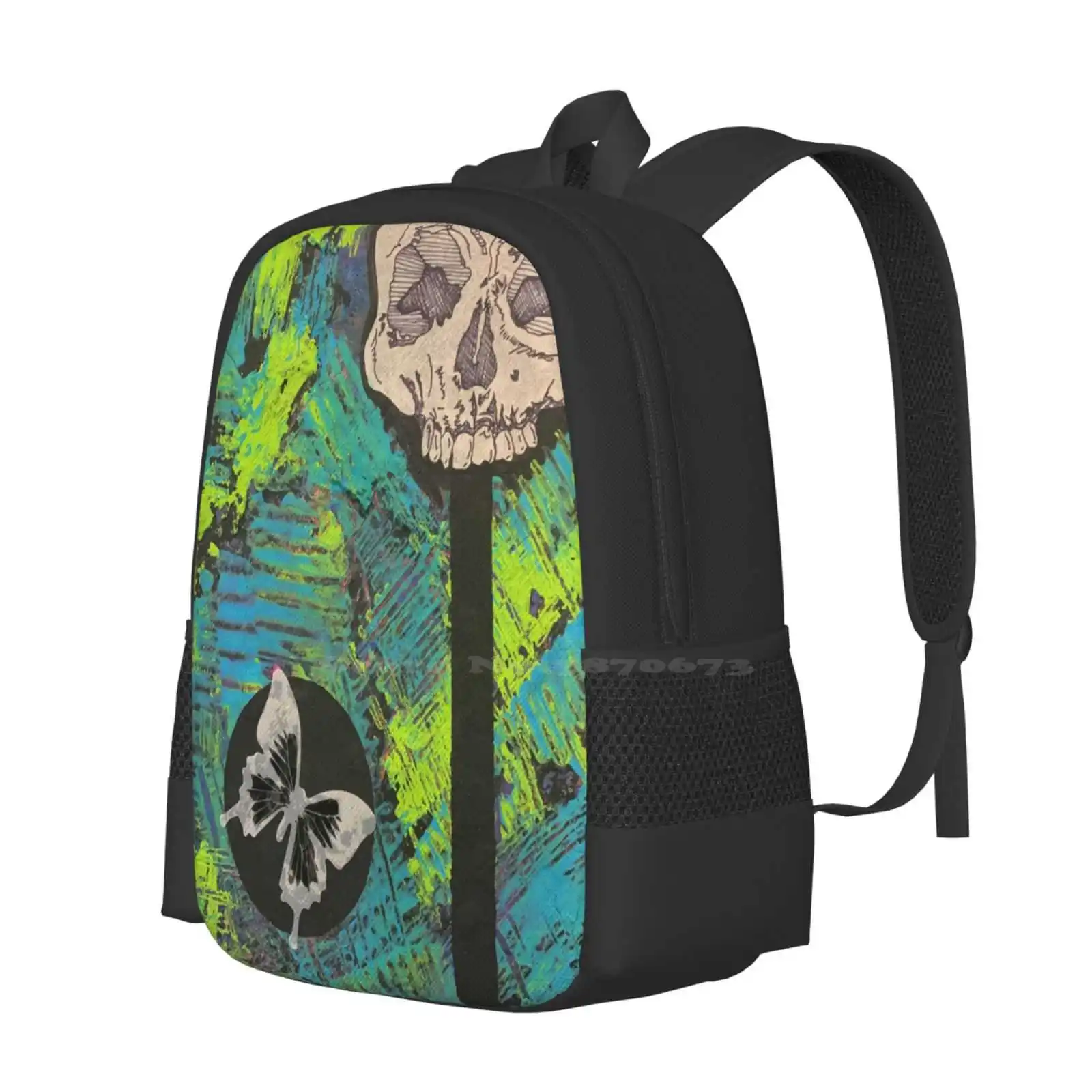 Carnage Asada New Arrivals Unisex Bags Student Bag Backpack Skulls Butterfly Emo Gothic Horror Weird Colorful