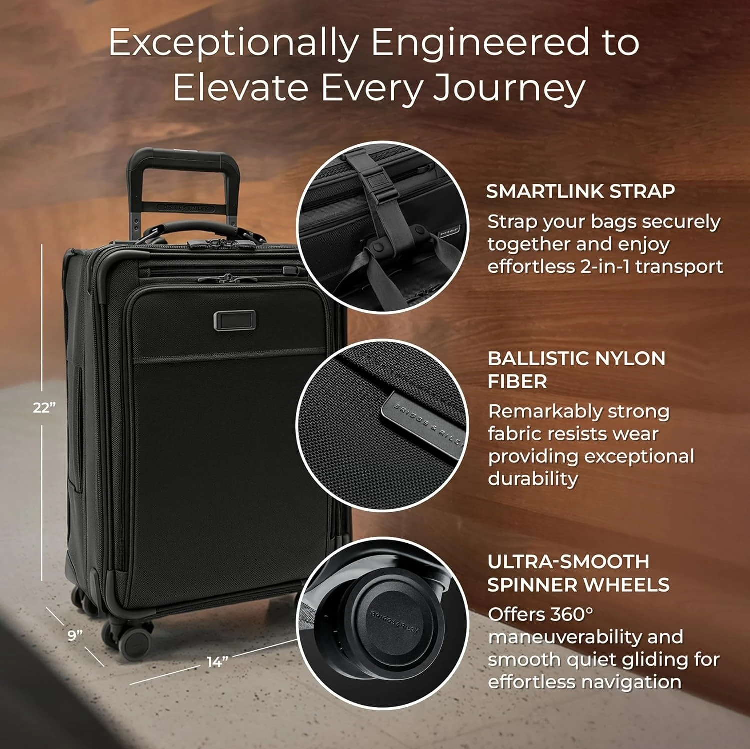 

Essential 22" Carry On Expandable Spinner - Luggage for Travel, Suitcases with Wheels, Softside Rolling Bag for Men & Women
