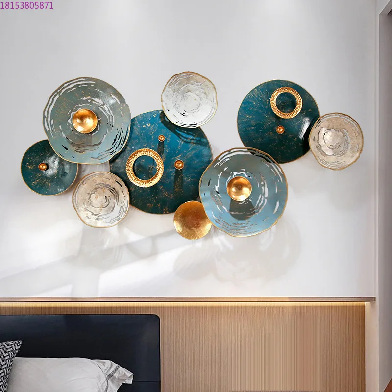 

Modern light luxury high-end decorative wrought iron pendant restaurant wall decoration creative pendant