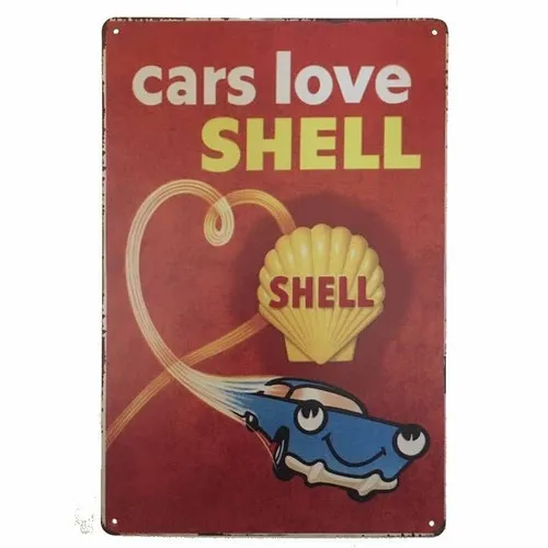 Cars Love Tin Sign  - Petrol Oil Garage Man Cave Metal Wall Plaque --Tin Sign