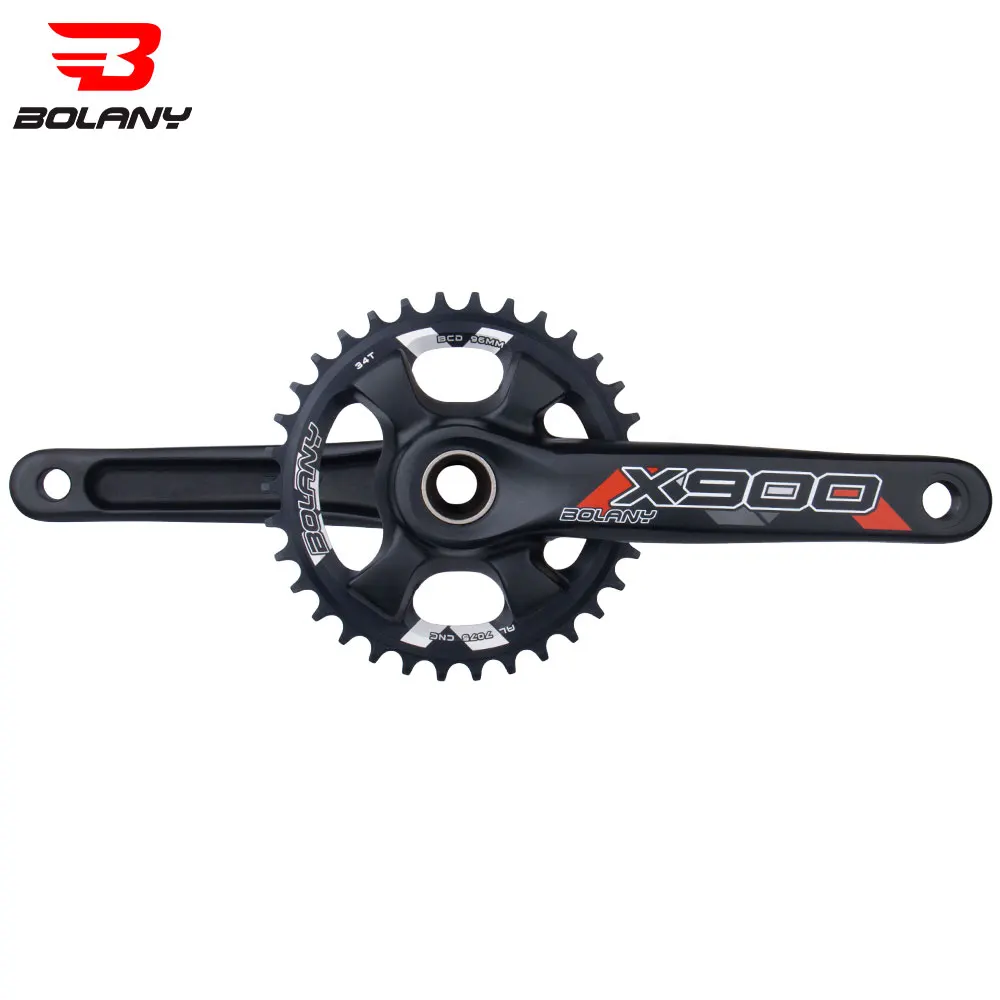 Bolany X900 Bike Crank Set 170mm Aluminum Alloy MTB Bicycle Crankset 96BCD Hollow Integrated Crankset Single Disc Crank 34T 36T