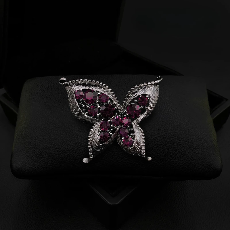 

Vintage Colorful Red Purple Butterfly Brooch Exquisite High-End Floral Pin for Women Suit Elegant Daily Accessory Jewelry 2082