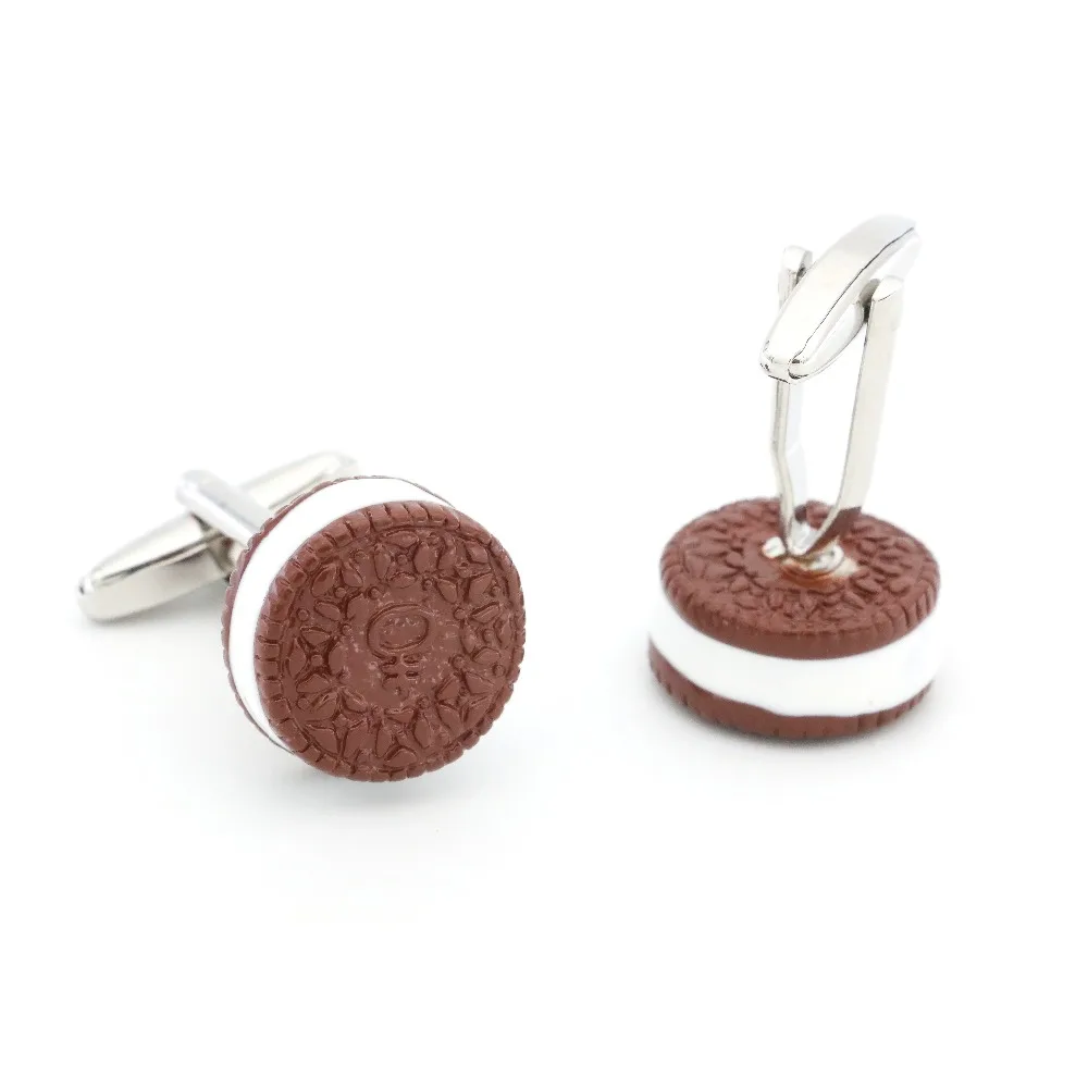   New Arrival Funny Cuff Links Novelty Chocalate Biscuit Design Best Gift For Men Cuff Links Wholesale&retail