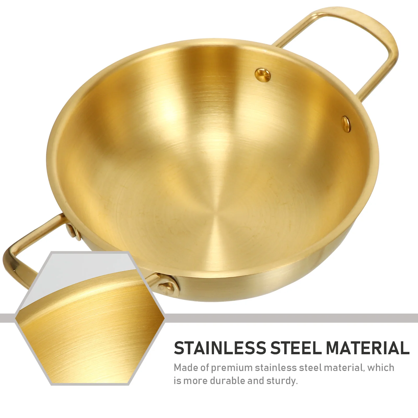 

1Set Stainless Steel Ramen Pot Nonstick Kitchen Cooking Tool with Lid Household Binaural Stockpot Ramen Pot