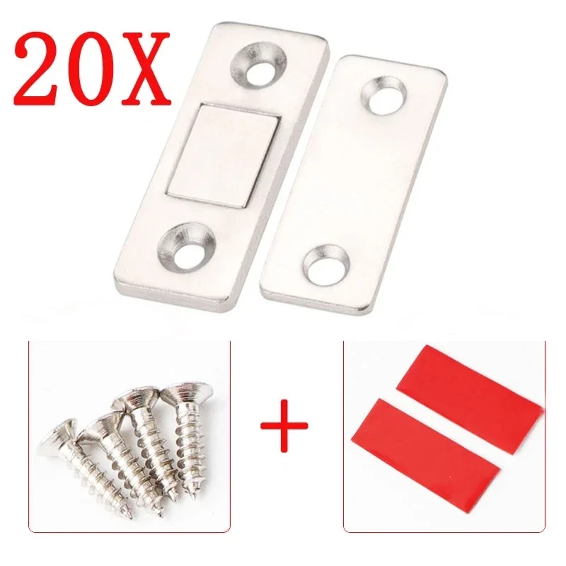 20Sets Strong Magnetic Door Closer Cabinet Door Catches Latch Furniture Doors Magnet Stop Cupboard Ultra Thin