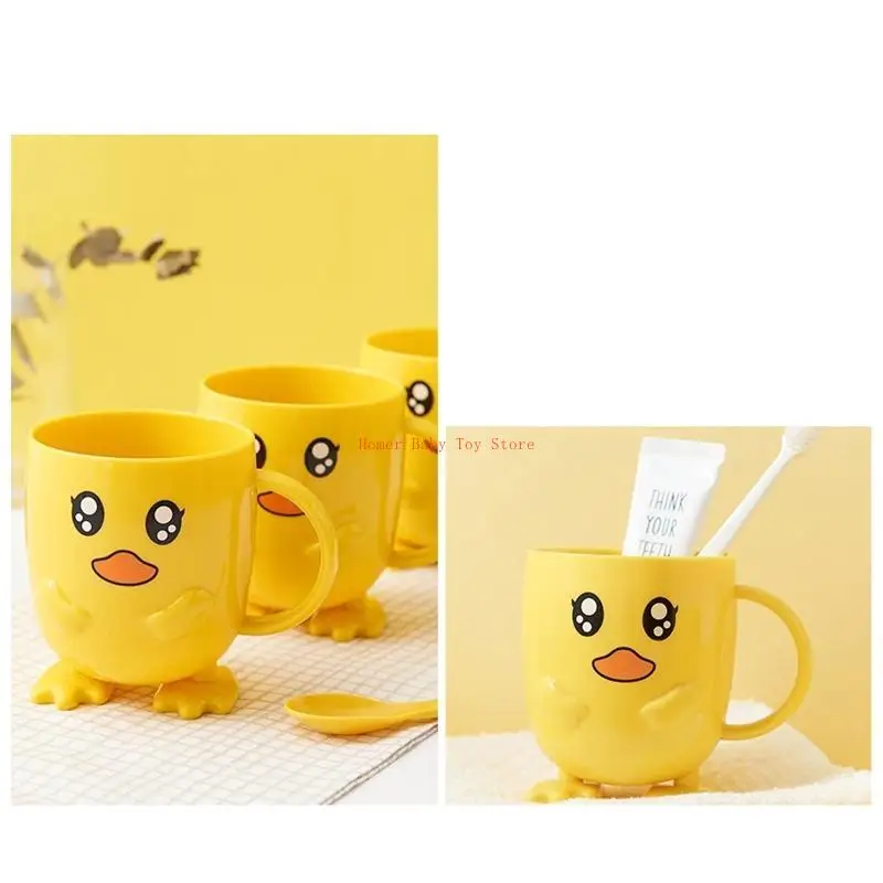 J0pf bonito desenhos animados pato tigela colher garfo para o jardim infância do bebê dividido prato jantar