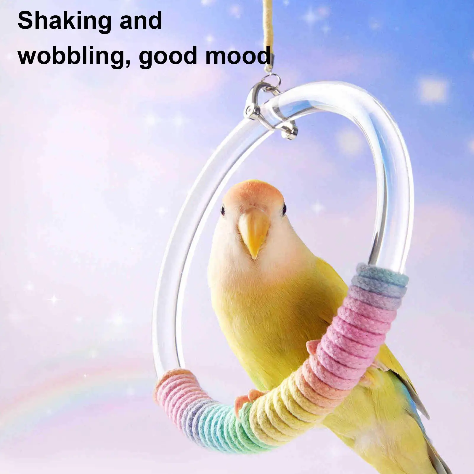 

Качели-кольцо с жердочкой для попугаев, конуров, попугаев-папуг, какаду, неразлучников, корелл, канареек