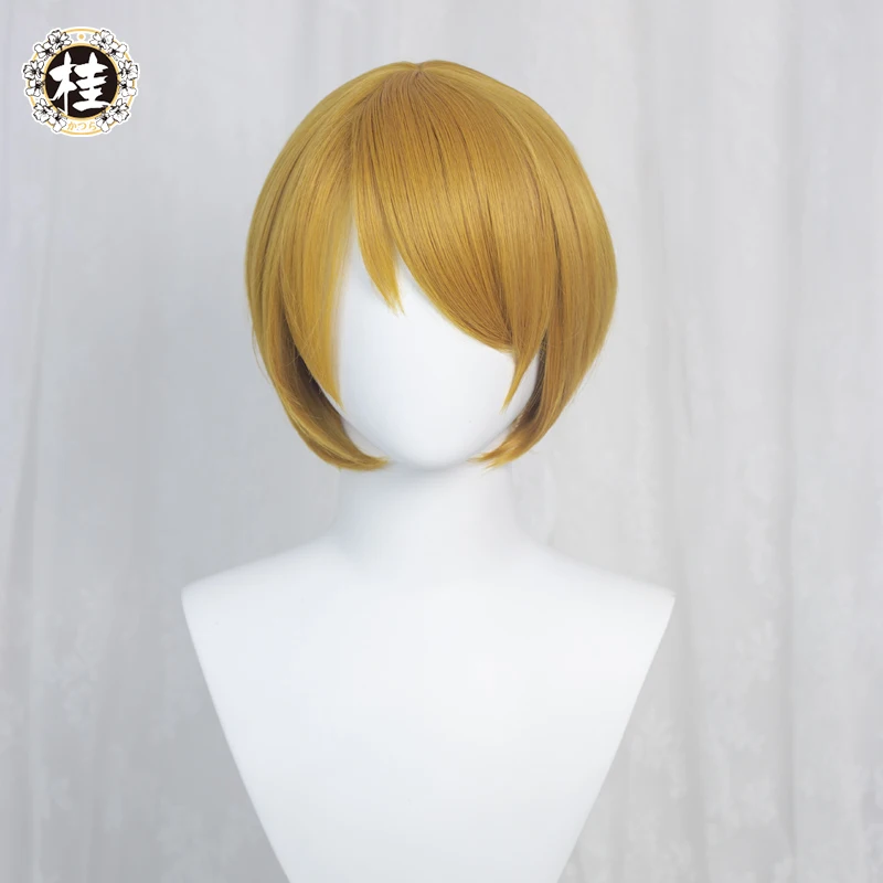 

UWOWO Hanayo Koizumii Cosplay Wig LL 28cm Golden Brown Short Hair Wig