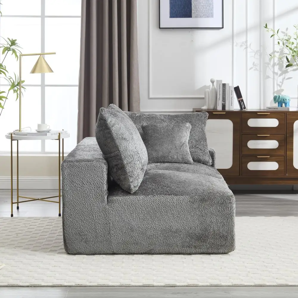 أريكة United We WIN Chenille Loveseat أريكة مريحة لشخصين مريحة للجلوس في صالة كسول للمساحات الصغيرة لغرفة المعيشة #6