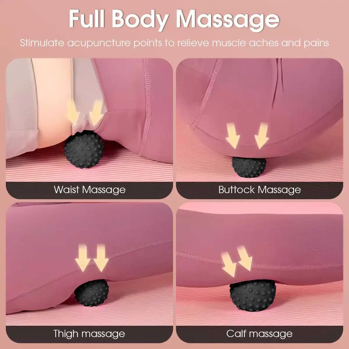 Massage Ball Leg Foot Relaxation Massager Handheld TPE Fascia Ball Massage Roller Meridian Health Care