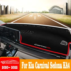 Car Dashboard Sun Shade Pad Instrument Platform Desk Non-slip Cover Mats For Kia Carnival Sedona KA4 2020-2022 2023 Accessories