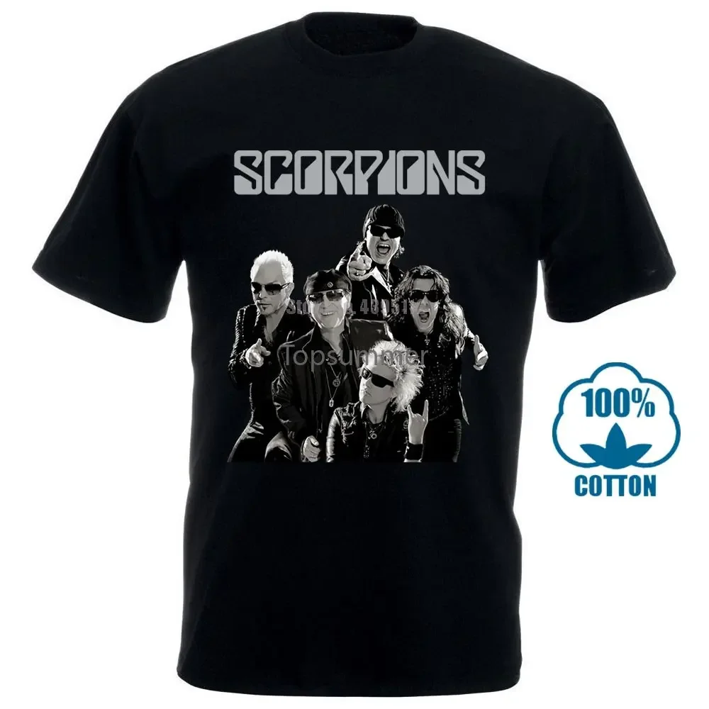 Fashion T Shirts Slim Fit O Neck Scorpions Band Black T Shirt Heavy Metal Hard Rock Msg Kingdom Come Accept