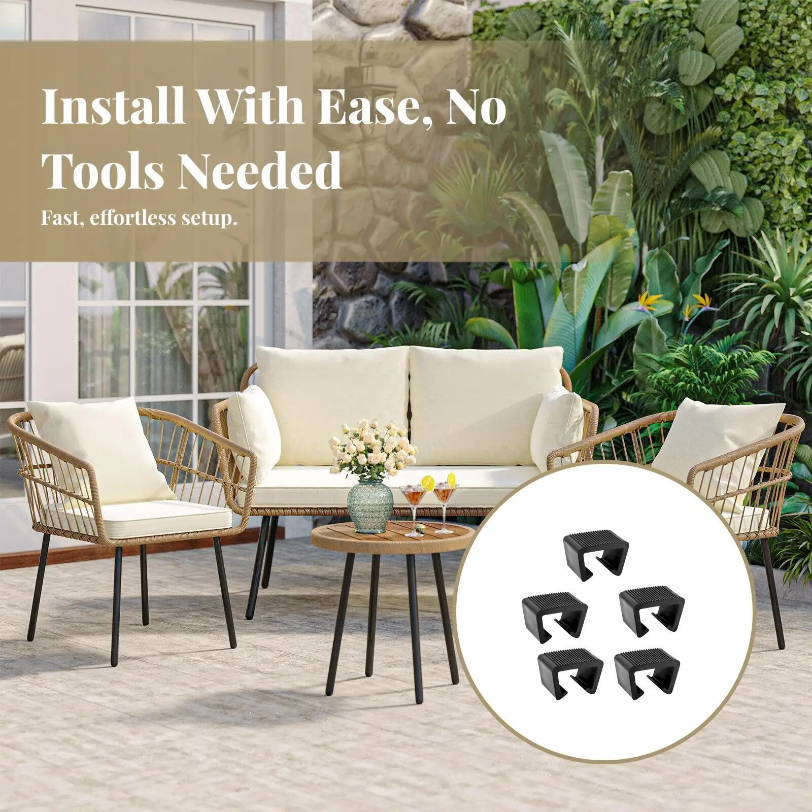 

Furnitures Clips PP Material Sofa Connector Patio Couch Holder Fastener for Outdoor Rattan Modular Furniture