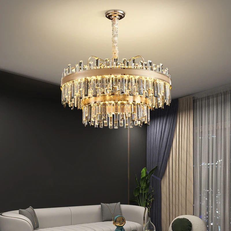 Light Luxury Living Room Crystal Chandelier Home Decoration Ceiling Pendant Lamps Modern Ceiling Chandelier Led Ceiling Light