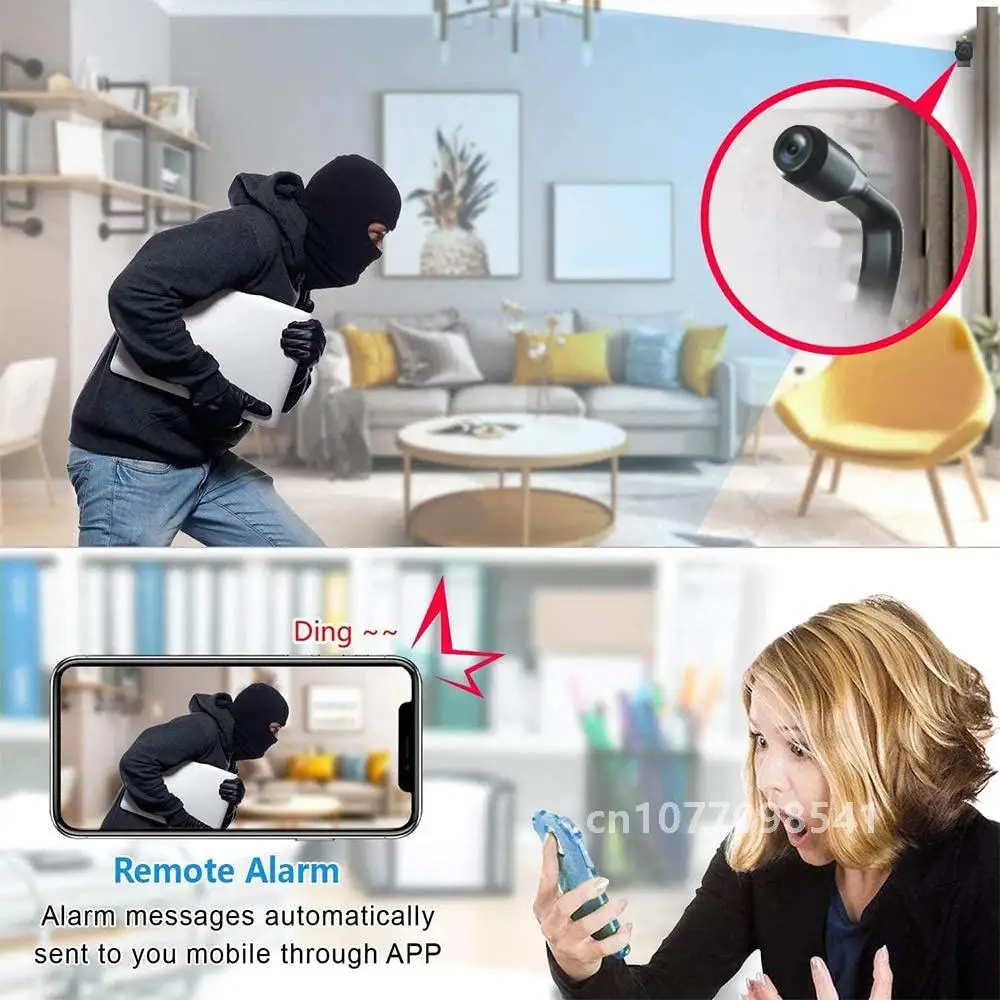 Hd 1080p mini câmera de detecção de movimento wifi câmera gravador de vídeo indoor vigilância de segurança em casa filmadora suporte visão remota